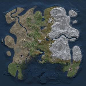 Thumbnail Rust Map: Procedural Map, Size: 4000, Seed: 4253, 15 Monuments