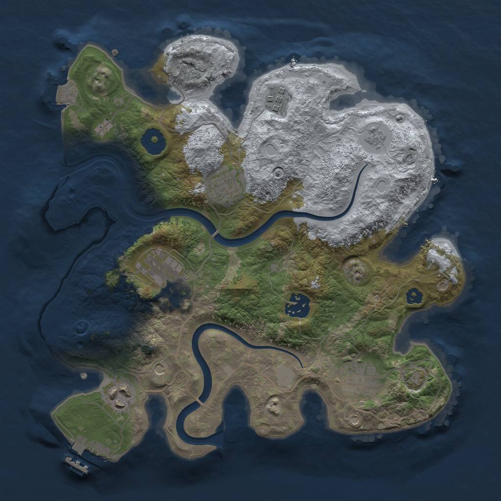 Rust Map: Procedural Map, Size: 3000, Seed: 1474806077, 11 Monuments