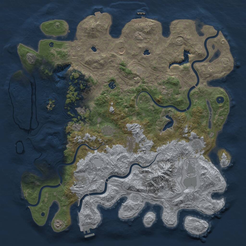 Rust Map: Procedural Map, Size: 5000, Seed: 782006177, 17 Monuments