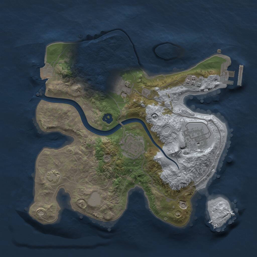 Rust Map: Procedural Map, Size: 2500, Seed: 1621598040, 7 Monuments