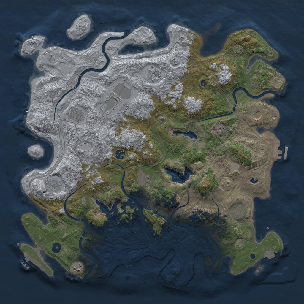Rust Map: Procedural Map, Size: 4675, Seed: 9331, 16 Monuments