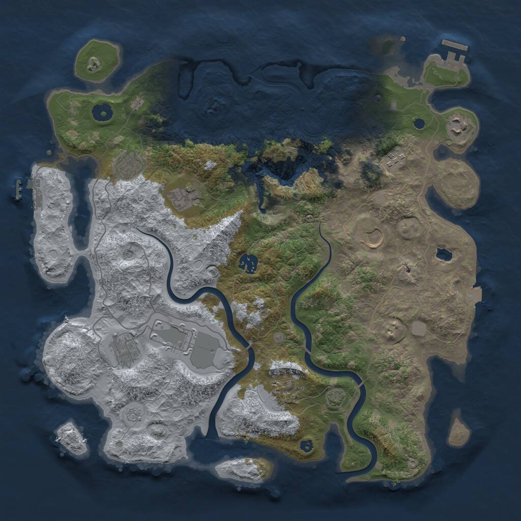 Rust Map: Procedural Map, Size: 4000, Seed: 1066581620, 15 Monuments