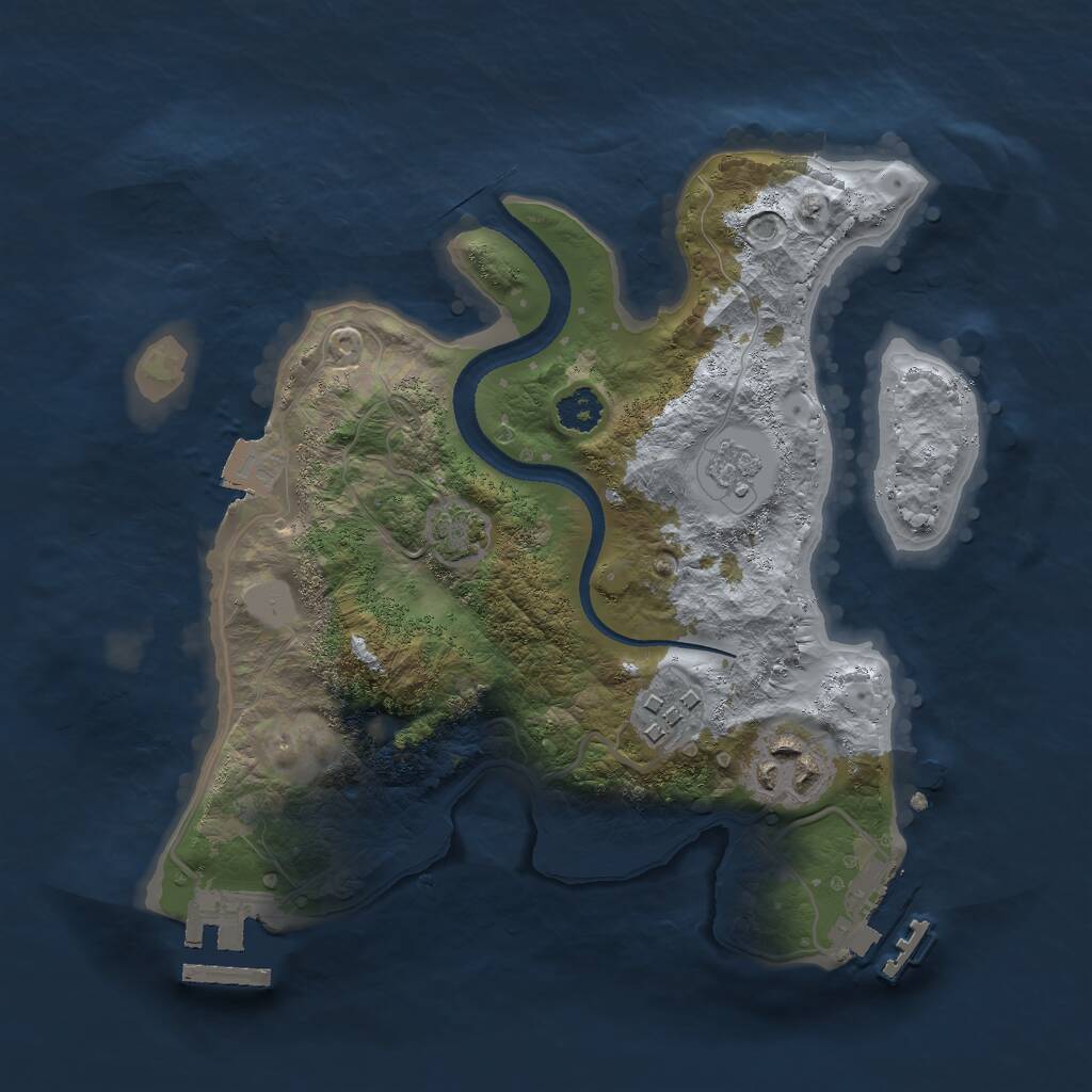Rust Map: Procedural Map, Size: 2500, Seed: 1490365642, 7 Monuments