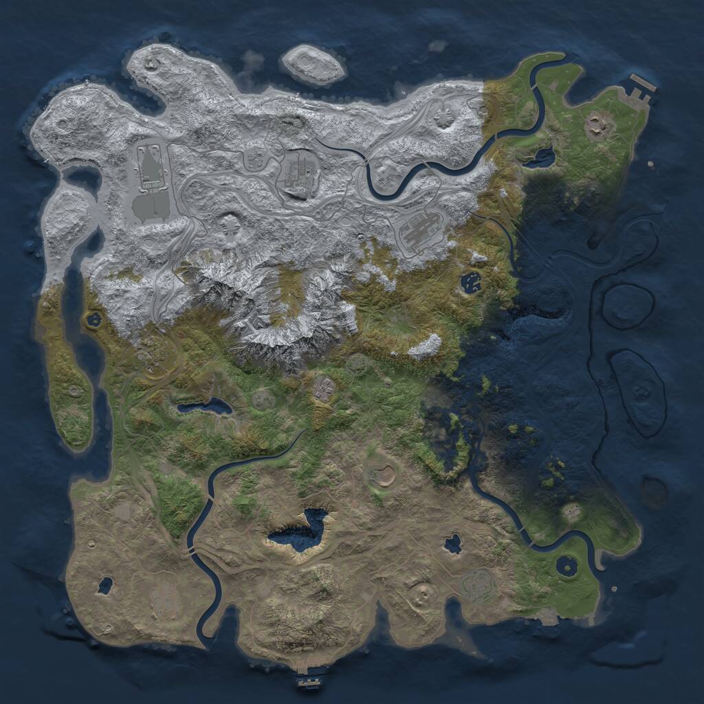 Rust Map: Procedural Map, Size: 5000, Seed: 1357522796, 16 Monuments
