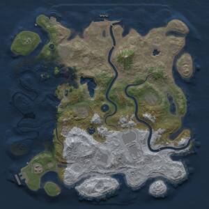 Thumbnail Rust Map: Procedural Map, Size: 4000, Seed: 913487718, 14 Monuments
