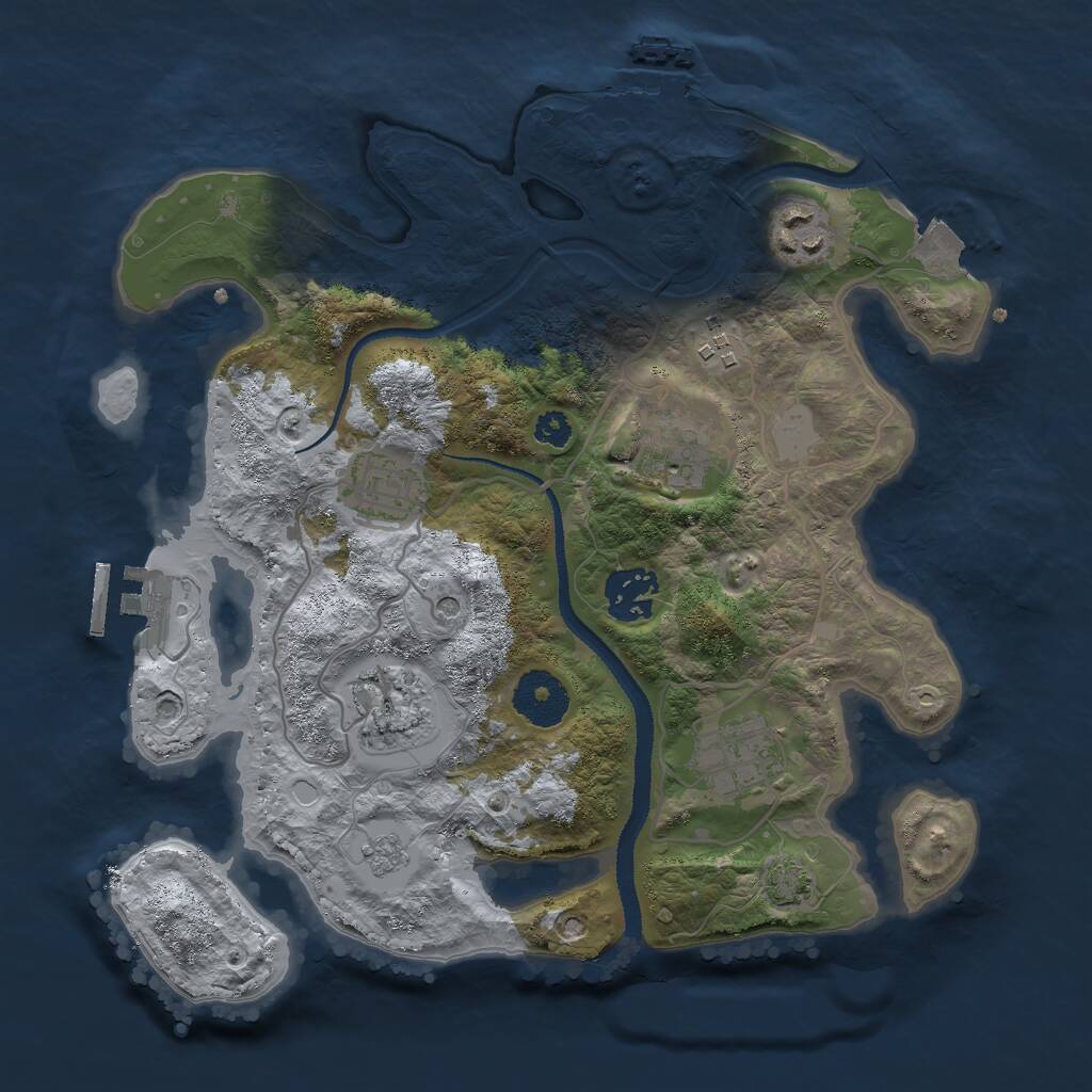 Rust Map: Procedural Map, Size: 3000, Seed: 821758697, 13 Monuments