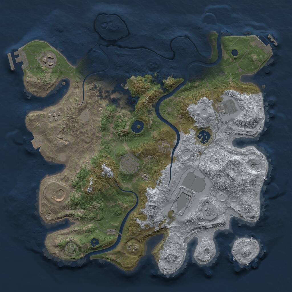Rust Map: Procedural Map, Size: 3500, Seed: 7772026, 14 Monuments
