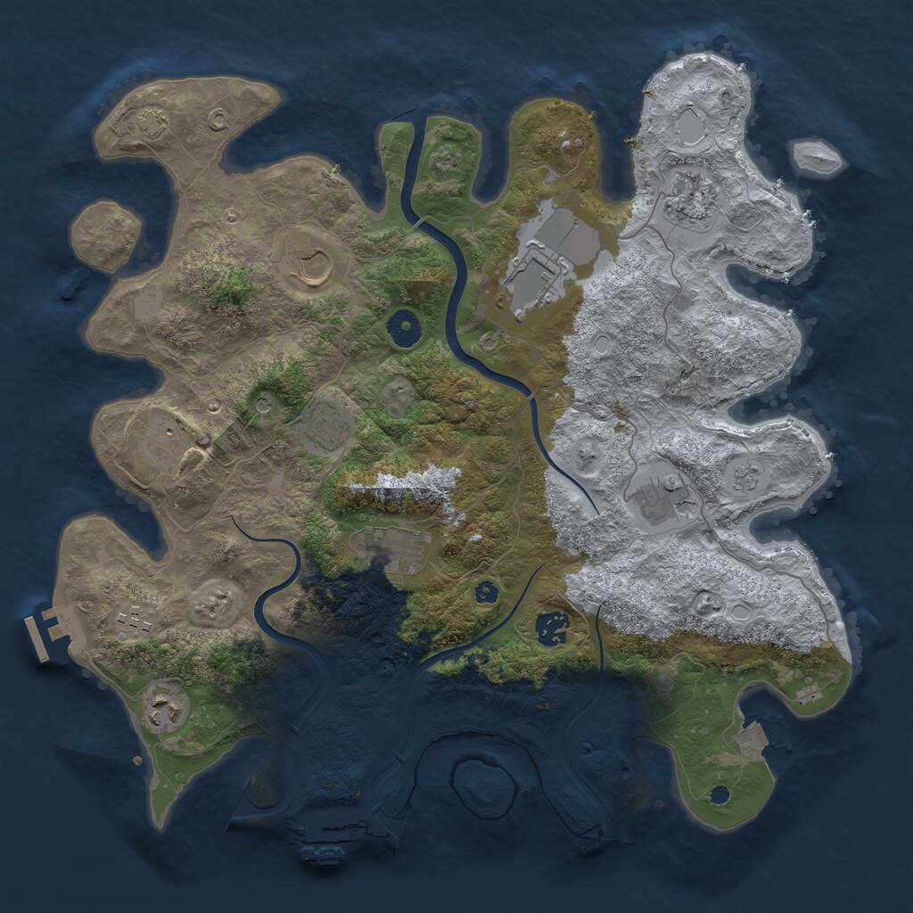 Rust Map: Procedural Map, Size: 3900, Seed: 1475479113, 16 Monuments