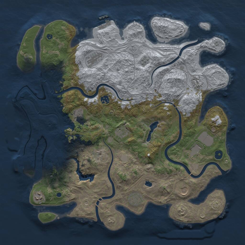 Rust Map: Procedural Map, Size: 4250, Seed: 815693122, 16 Monuments