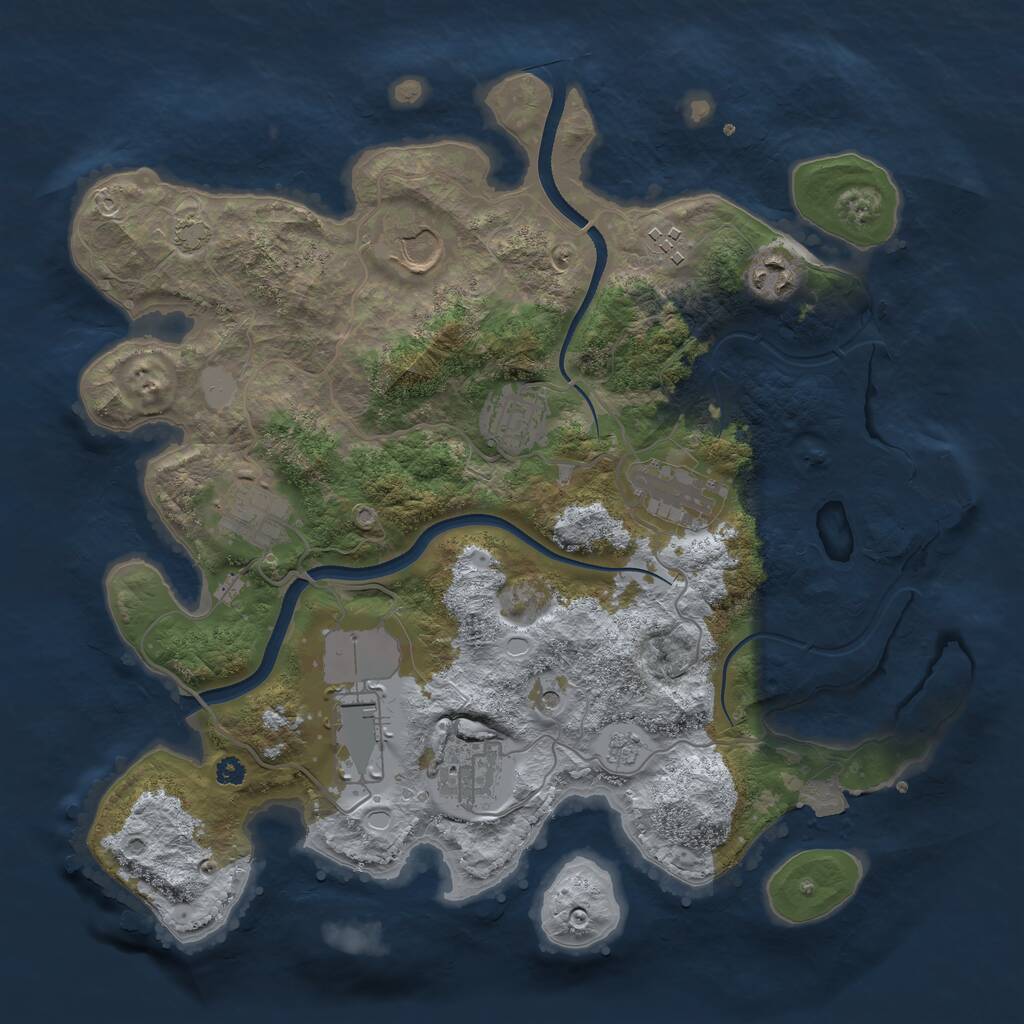 Rust Map: Procedural Map, Size: 3500, Seed: 1810953814, 13 Monuments
