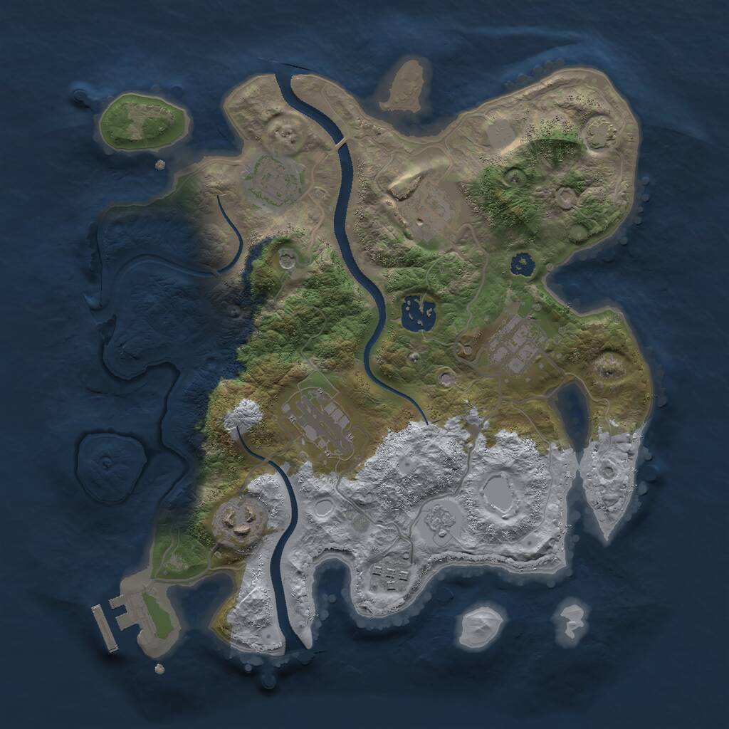 Rust Map: Procedural Map, Size: 3000, Seed: 38488, 12 Monuments
