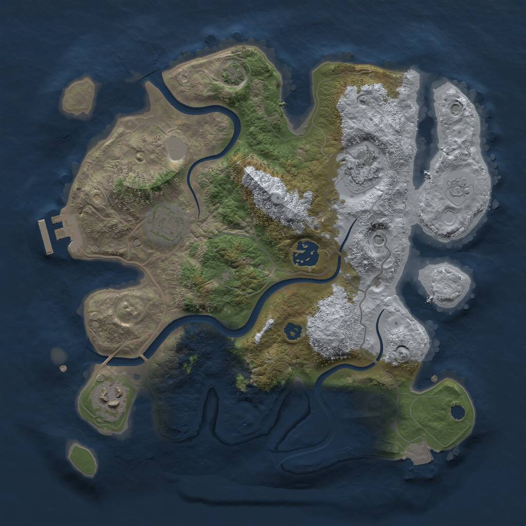 Rust Map: Procedural Map, Size: 3000, Seed: 6847052, 9 Monuments