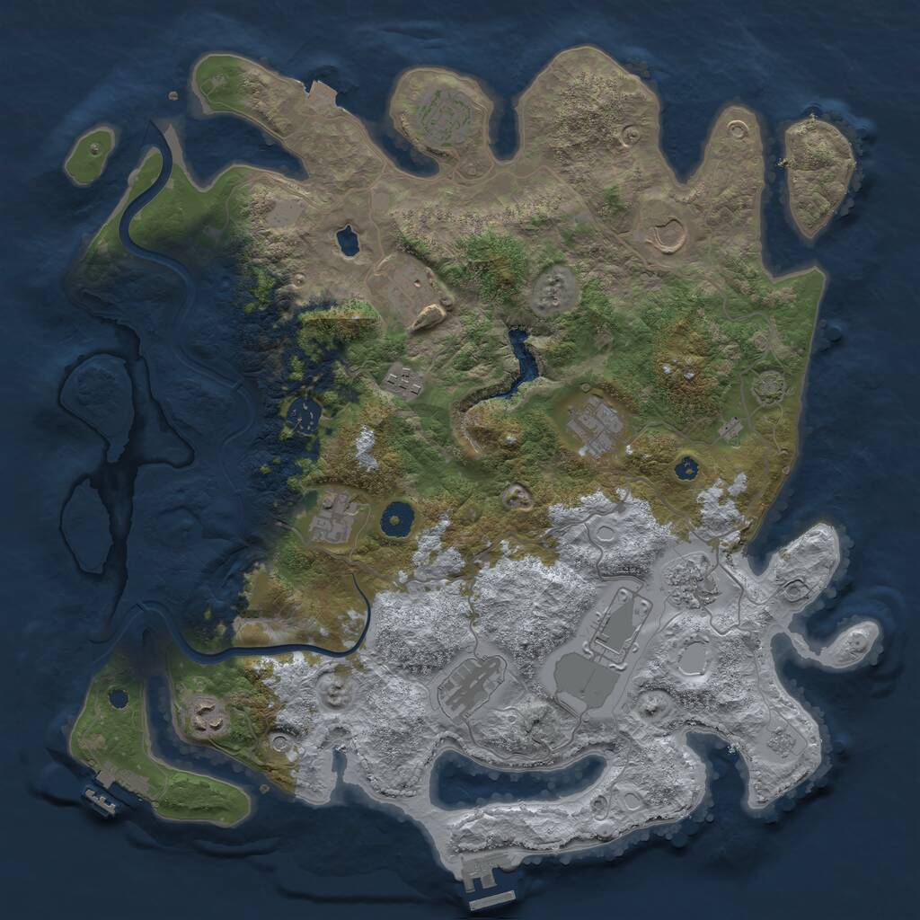 Rust Map: Procedural Map, Size: 4000, Seed: 1600395802, 17 Monuments