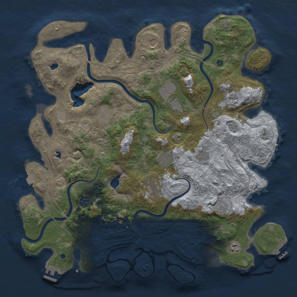 Rust Map: Procedural Map, Size: 4500, Seed: 340138051, 17 Monuments