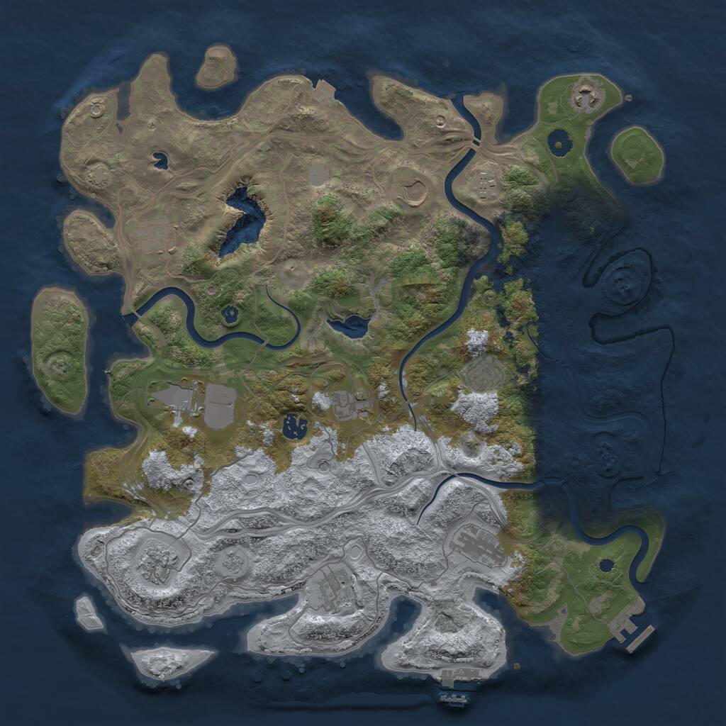 Rust Map: Procedural Map, Size: 4250, Seed: 153797510, 17 Monuments