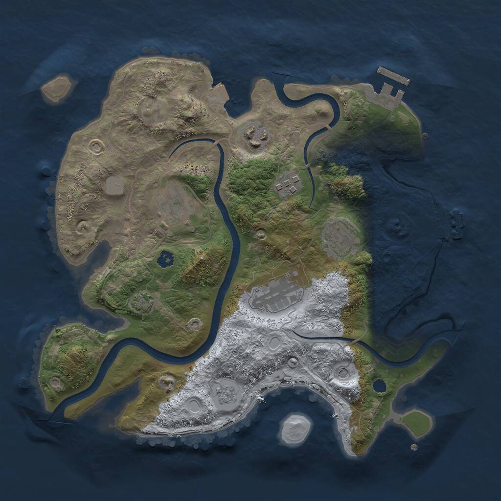 Rust Map: Procedural Map, Size: 3000, Seed: 880429856, 11 Monuments