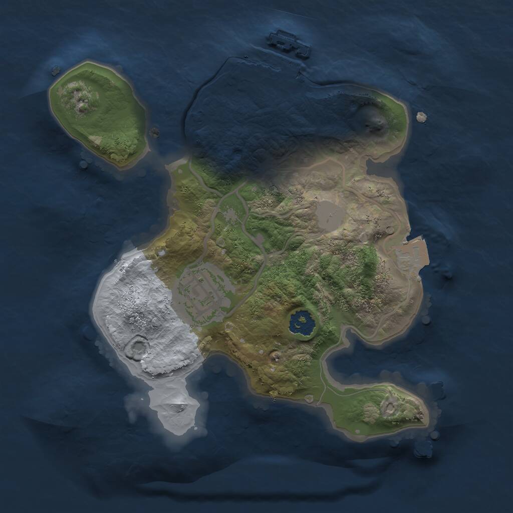 Rust Map: Procedural Map, Size: 2000, Seed: 74946, 3 Monuments