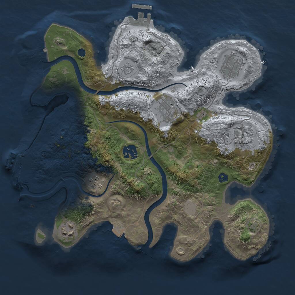 Rust Map: Procedural Map, Size: 3000, Seed: 1171669198, 11 Monuments