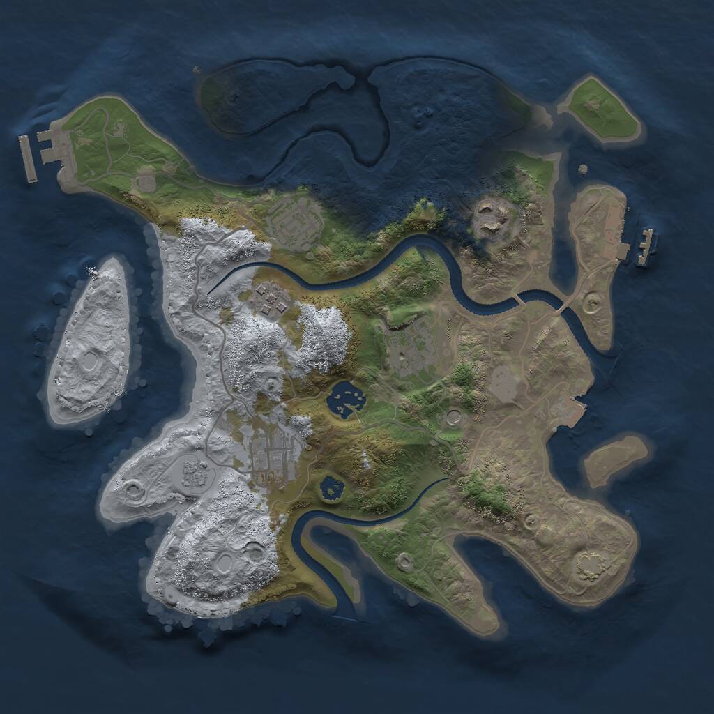 Rust Map: Procedural Map, Size: 3000, Seed: 123424342, 12 Monuments