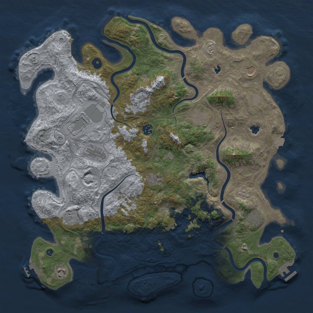 Rust Map: Procedural Map, Size: 4500, Seed: 458921, 17 Monuments