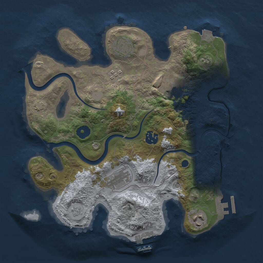 Rust Map: Procedural Map, Size: 3000, Seed: 1914365770, 12 Monuments