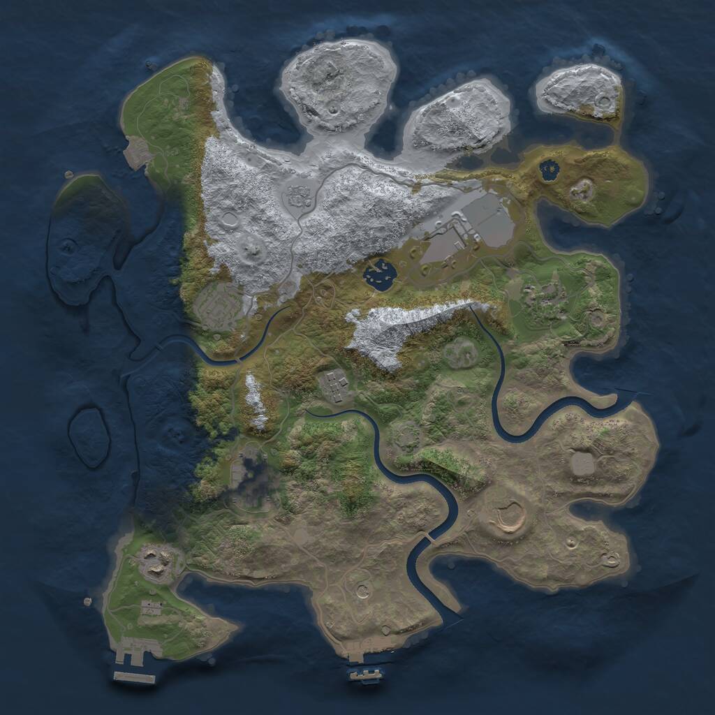 Rust Map: Procedural Map, Size: 3500, Seed: 7564928, 14 Monuments