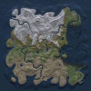 Thumbnail Rust Map: Procedural Map, Size: 4500, Seed: 696902373, 17 Monuments