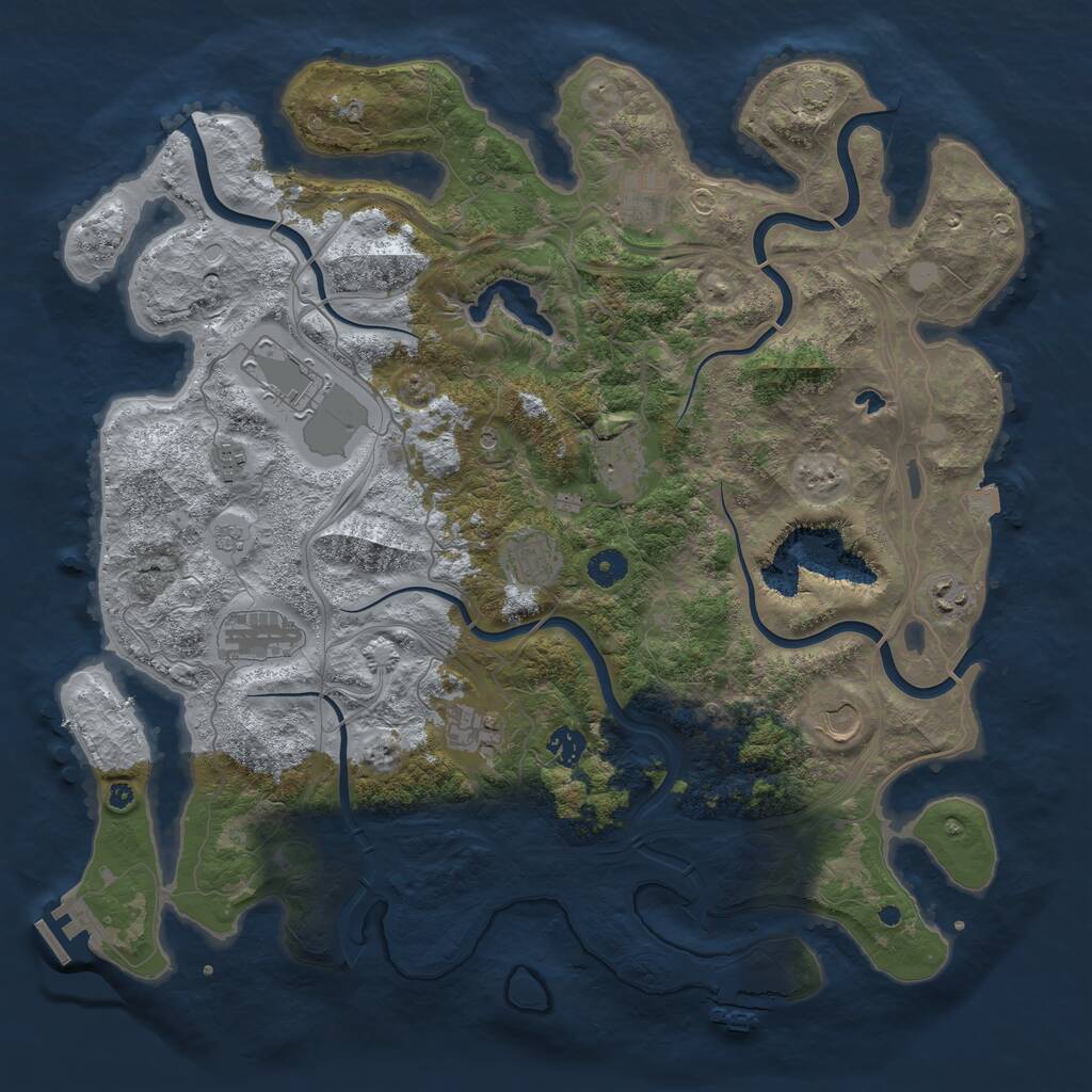 Rust Map: Procedural Map, Size: 4300, Seed: 2560, 16 Monuments