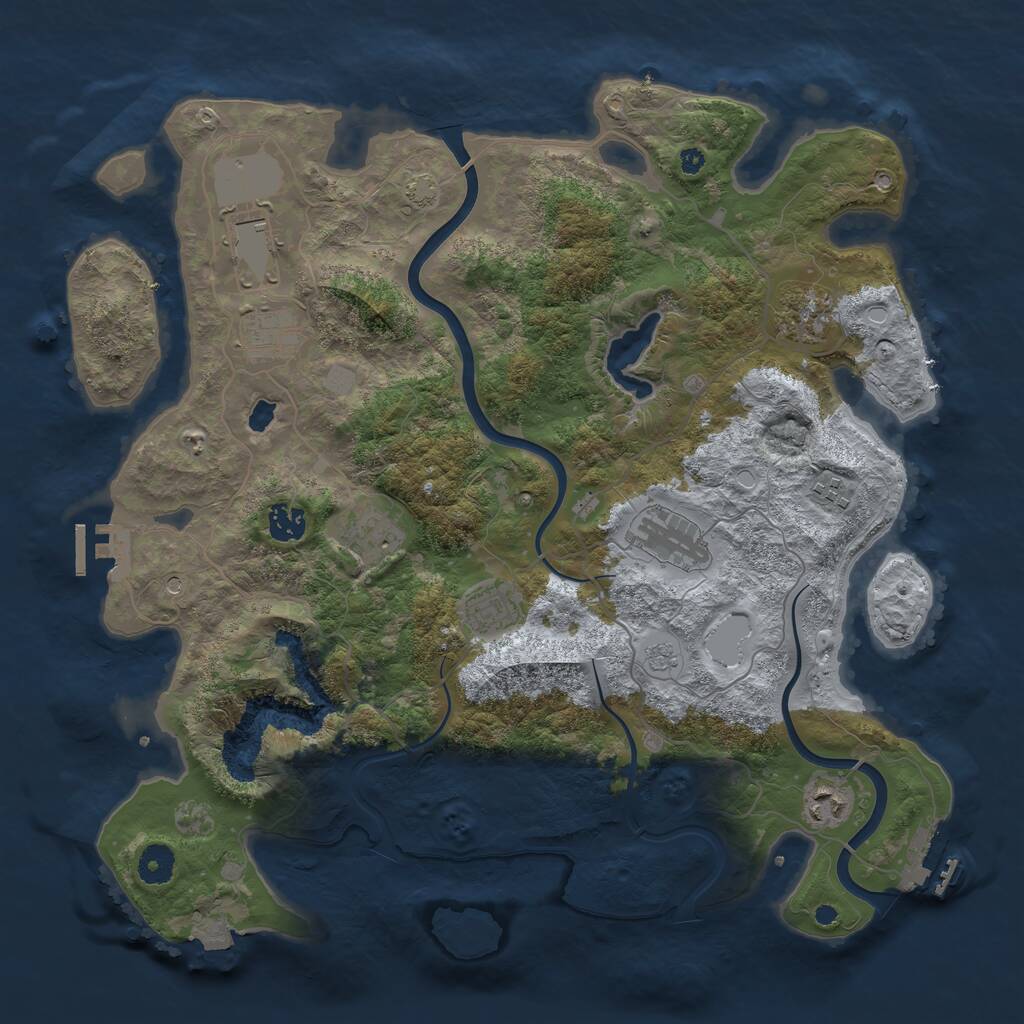 Rust Map: Procedural Map, Size: 4000, Seed: 255308939, 15 Monuments