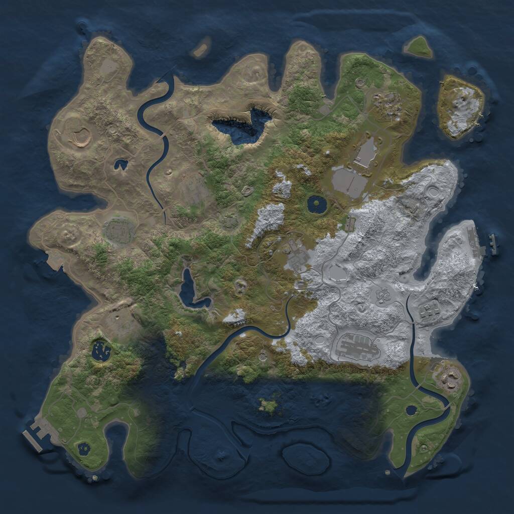 Rust Map: Procedural Map, Size: 4000, Seed: 1774238186, 17 Monuments