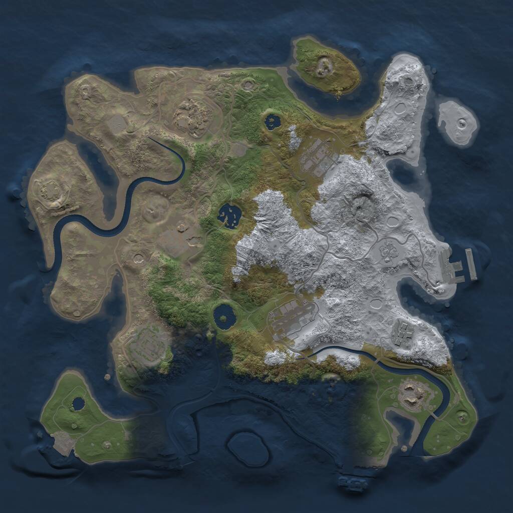 Rust Map: Procedural Map, Size: 3250, Seed: 1498512046, 14 Monuments