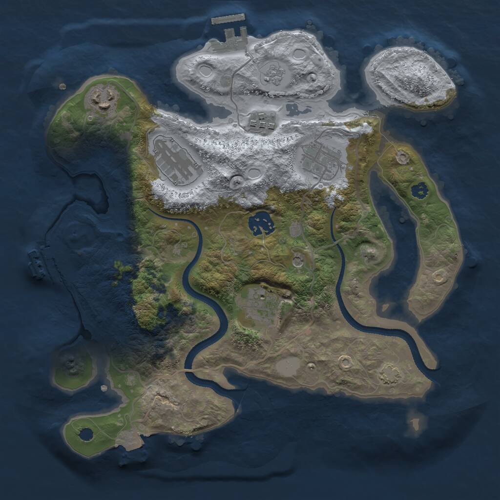 Rust Map: Procedural Map, Size: 3000, Seed: 1760496300, 12 Monuments
