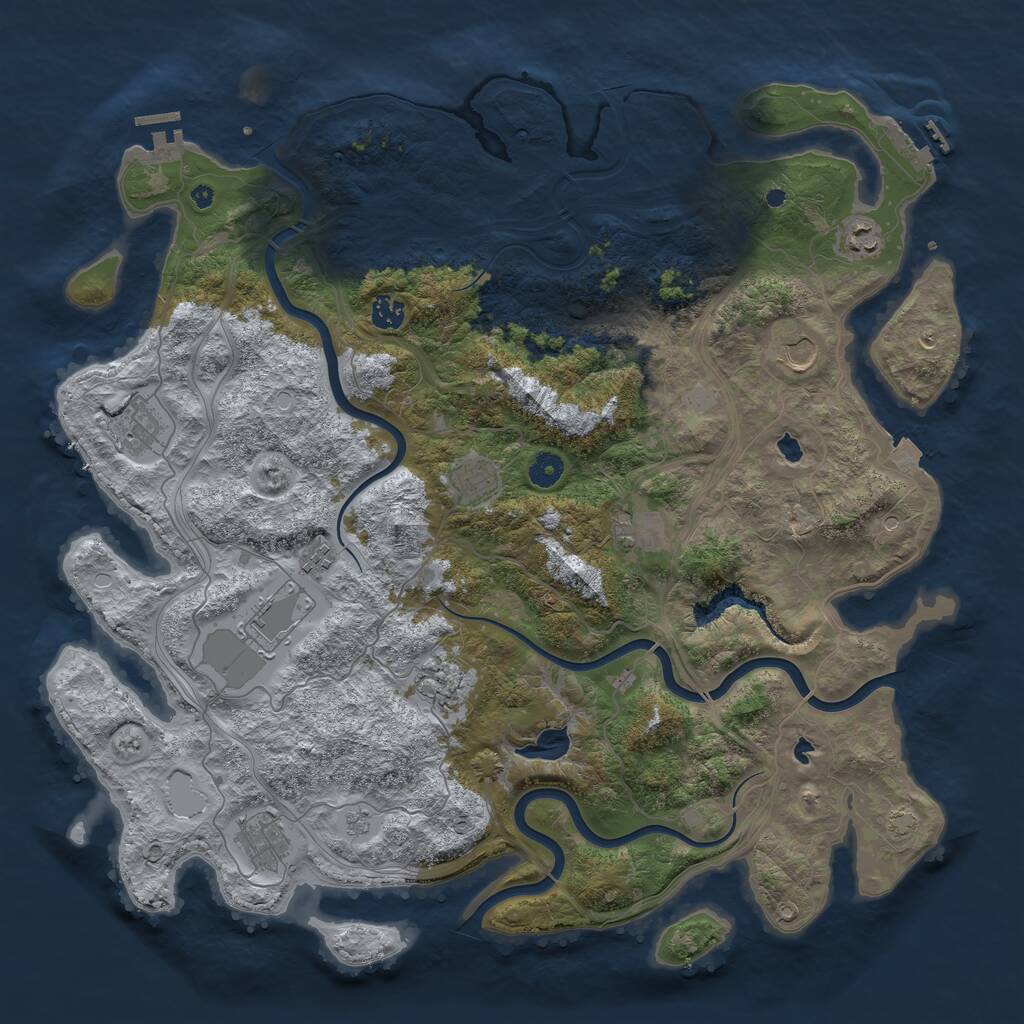 Rust Map: Procedural Map, Size: 4500, Seed: 133759229, 16 Monuments