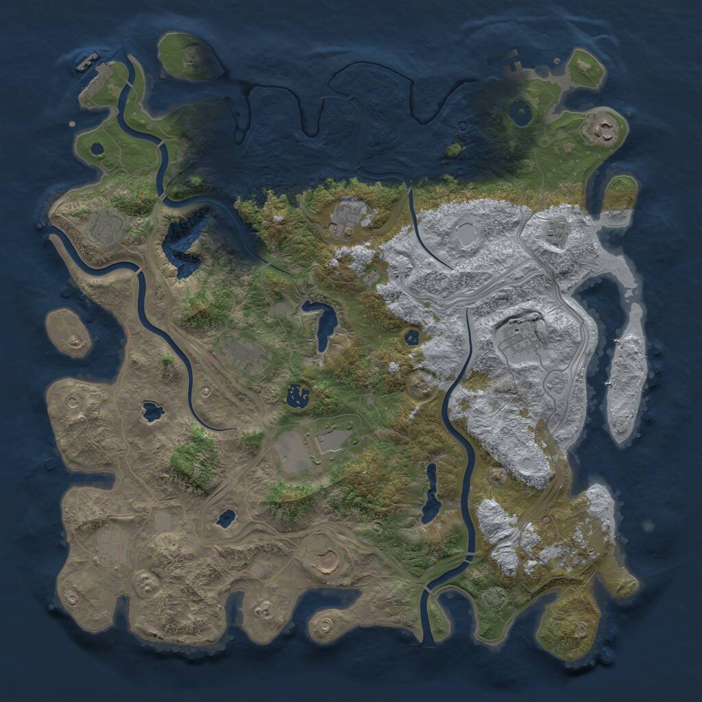 Rust Map: Procedural Map, Size: 4500, Seed: 1778693538, 17 Monuments