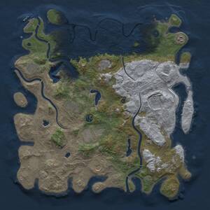 Thumbnail Rust Map: Procedural Map, Size: 4500, Seed: 1778693538, 17 Monuments