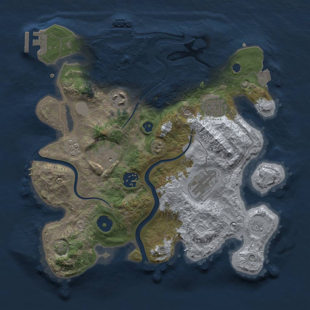 Rust Map: Procedural Map, Size: 3000, Seed: 21904171, 12 Monuments