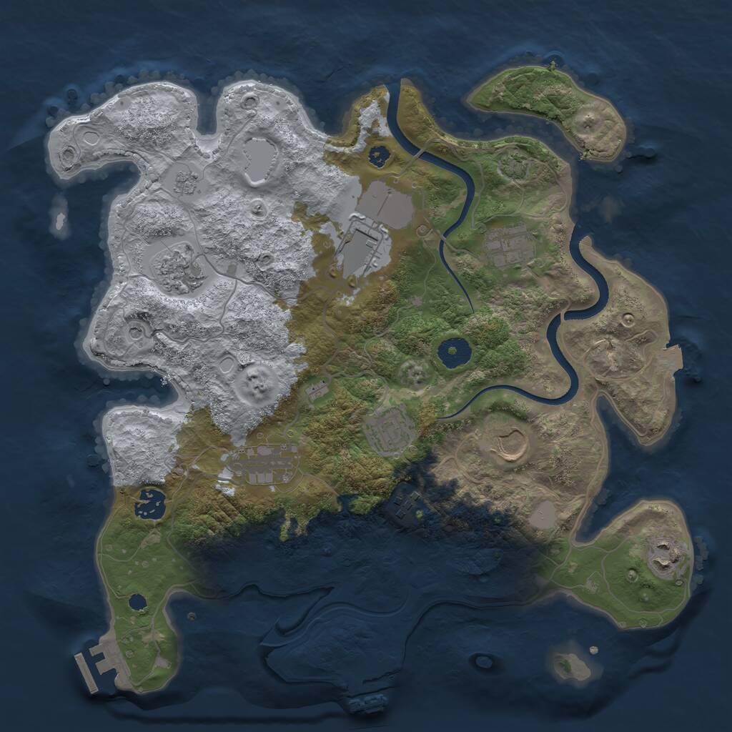 Rust Map: Procedural Map, Size: 3500, Seed: 1679834926, 15 Monuments