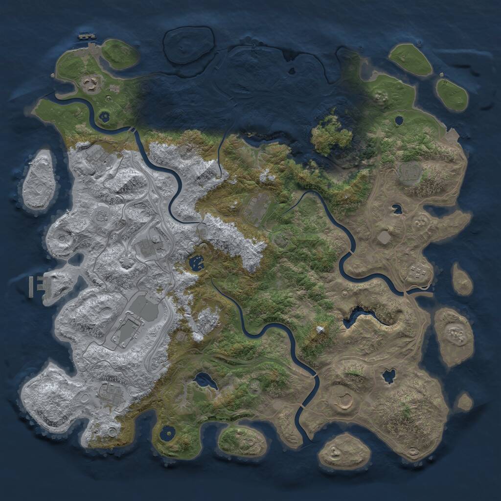 Rust Map: Procedural Map, Size: 4800, Seed: 913756835, 17 Monuments