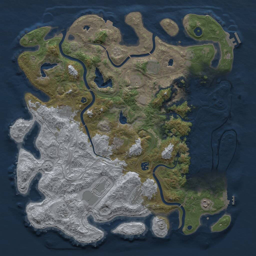 Rust Map: Procedural Map, Size: 4500, Seed: 54646546, 16 Monuments