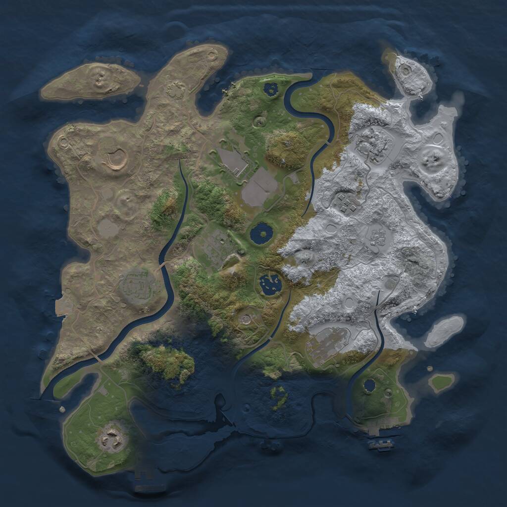 Rust Map: Procedural Map, Size: 3500, Seed: 271786215, 15 Monuments