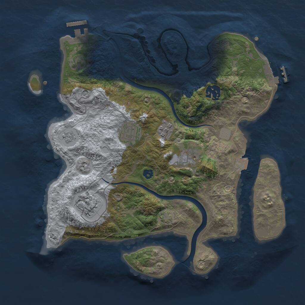 Rust Map: Procedural Map, Size: 3000, Seed: 74788, 11 Monuments