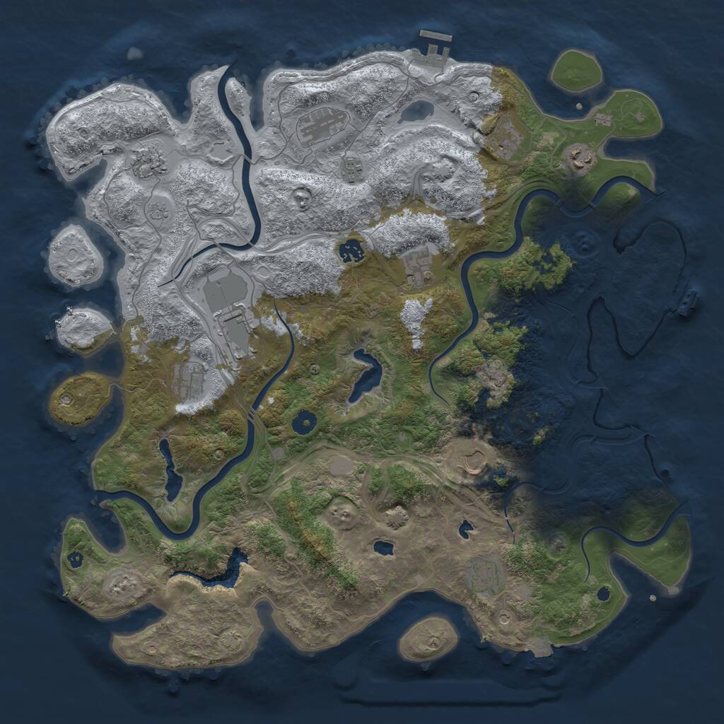 Rust Map: Procedural Map, Size: 4500, Seed: 517081414, 17 Monuments