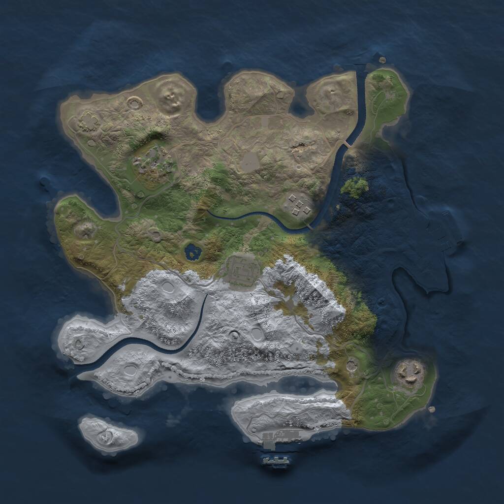 Rust Map: Procedural Map, Size: 3000, Seed: 28950, 9 Monuments