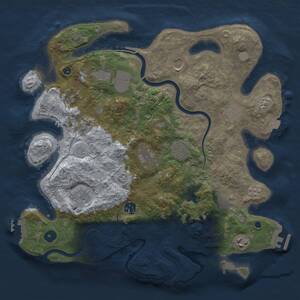 Thumbnail Rust Map: Procedural Map, Size: 3750, Seed: 1188970326, 17 Monuments