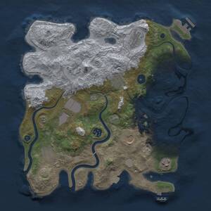 Thumbnail Rust Map: Procedural Map, Size: 3500, Seed: 2081158261, 15 Monuments