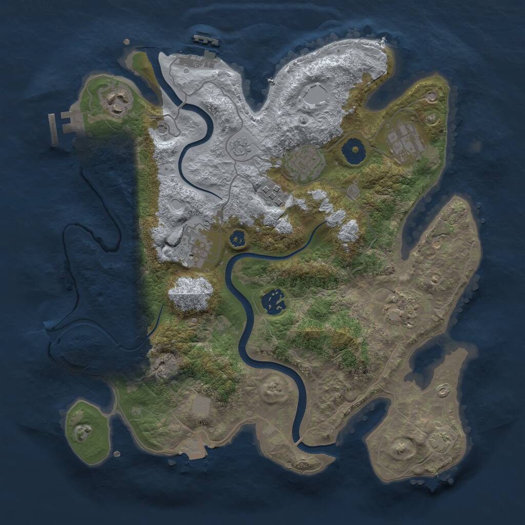 Rust Map: Procedural Map, Size: 3250, Seed: 498425336, 13 Monuments