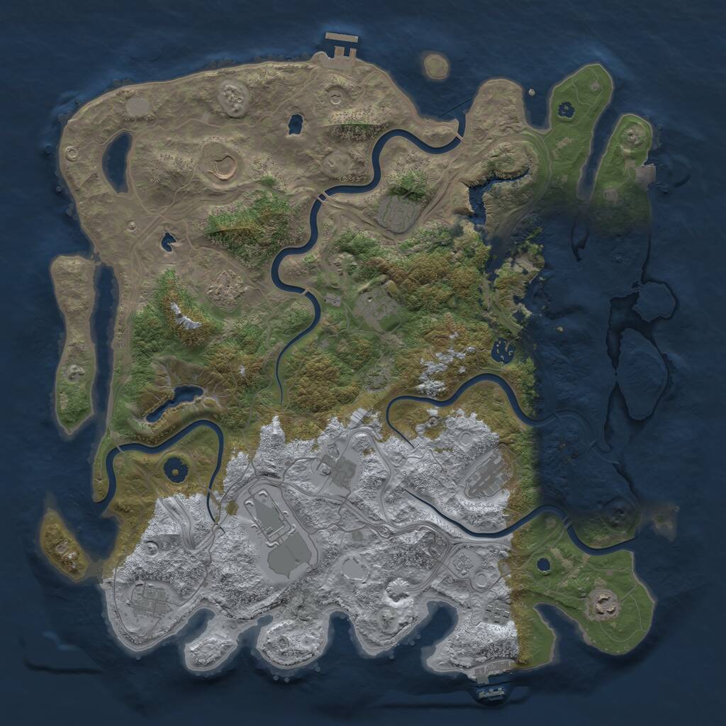 Rust Map: Procedural Map, Size: 4500, Seed: 27275, 17 Monuments