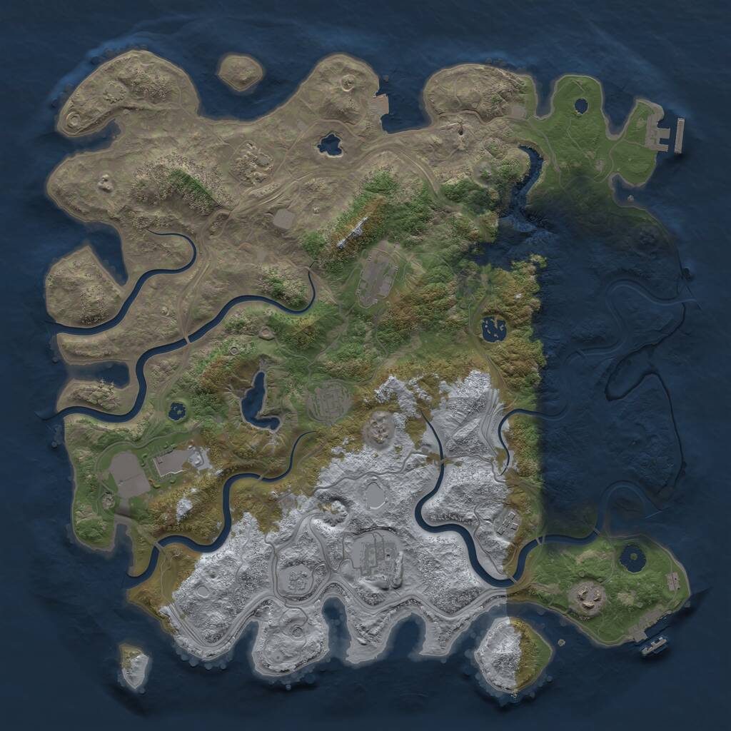 Rust Map: Procedural Map, Size: 4250, Seed: 1274906132, 14 Monuments