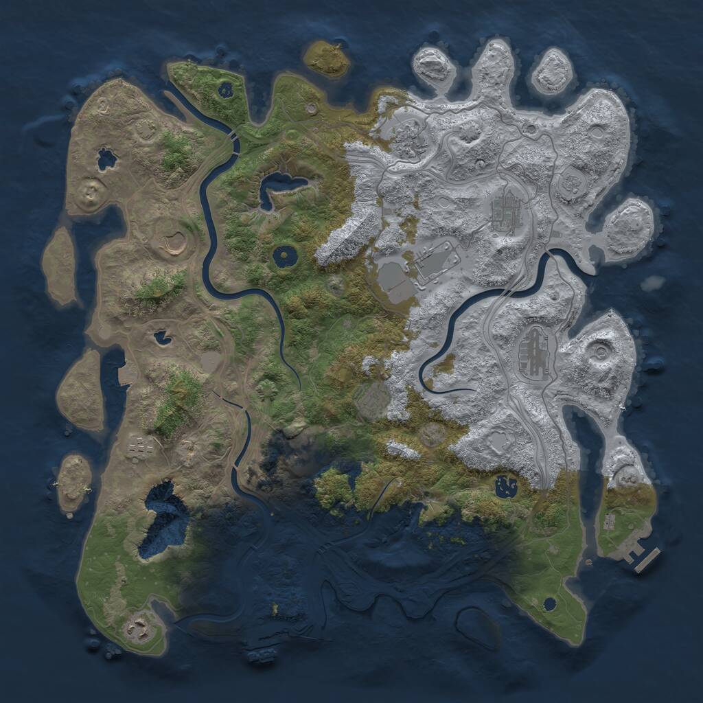 Rust Map: Procedural Map, Size: 4500, Seed: 450172503, 16 Monuments
