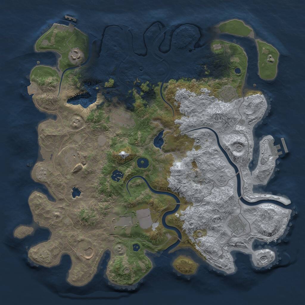 Rust Map: Procedural Map, Size: 4000, Seed: 568821615, 15 Monuments